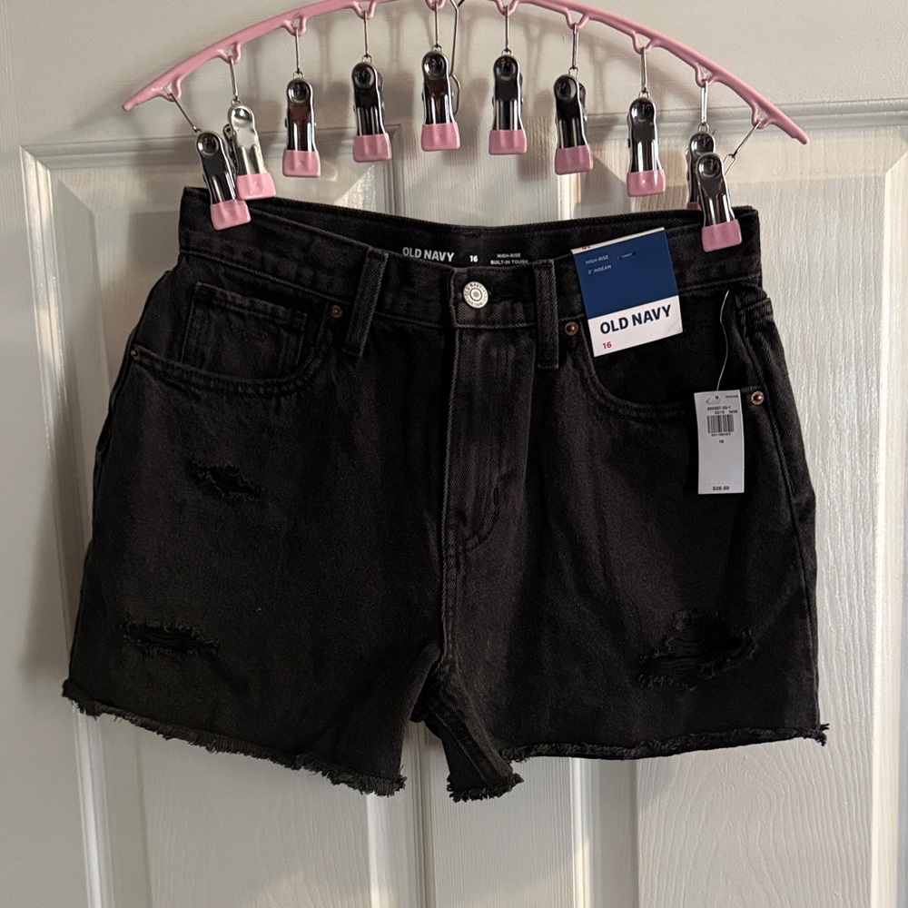 Old Navy Girl’s Distressed Black Jean Shorts